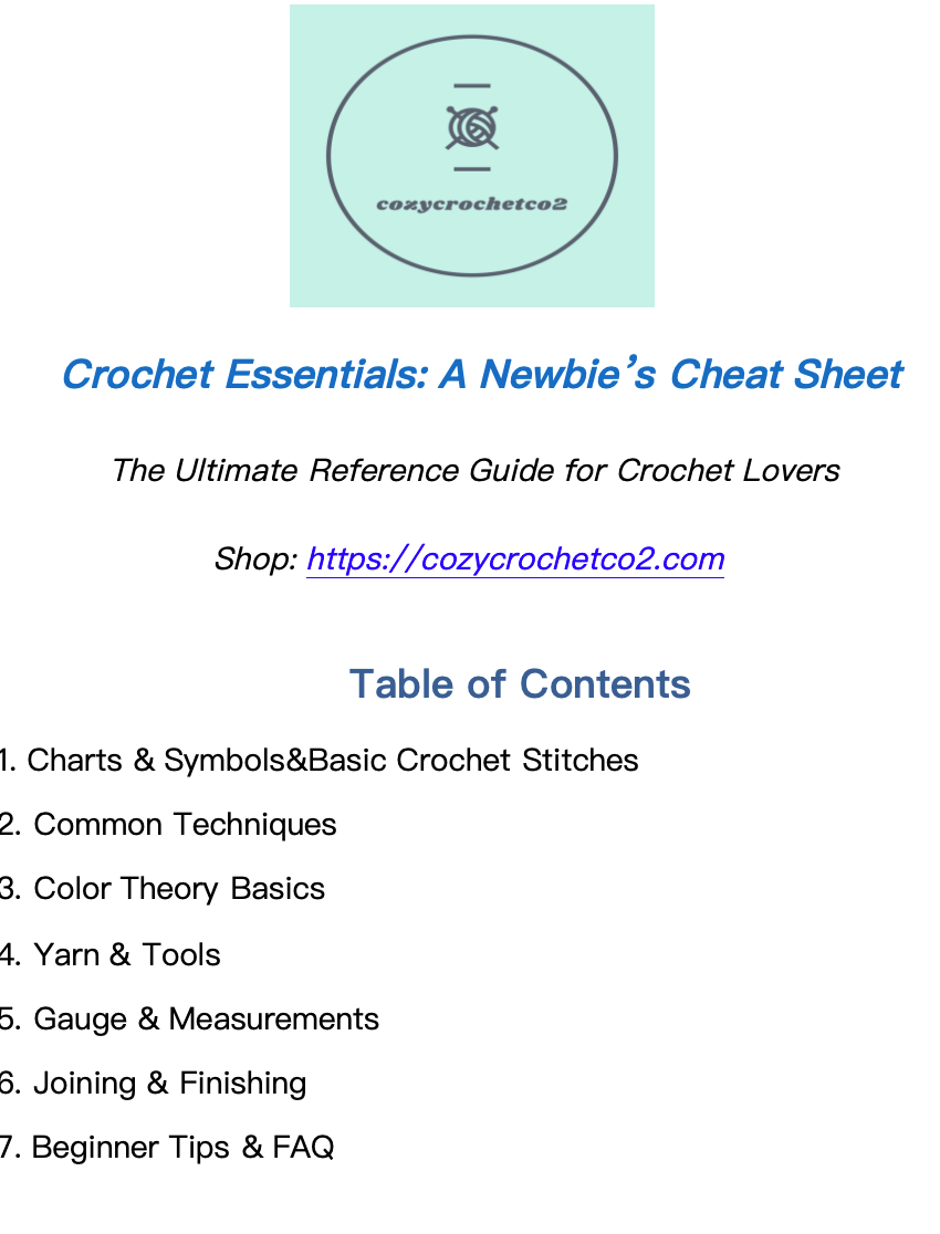 Crochet Beginner Guide | PDF + Video Bundle(instant download after purchase)