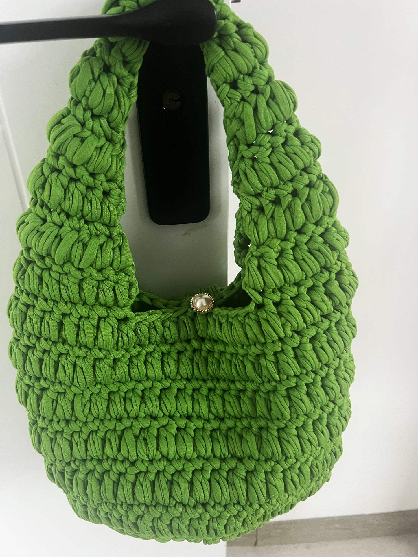 Crochet Pattern – Chunky Green Tote Bag (Beginner Friendly, T-Shirt Yarn)
