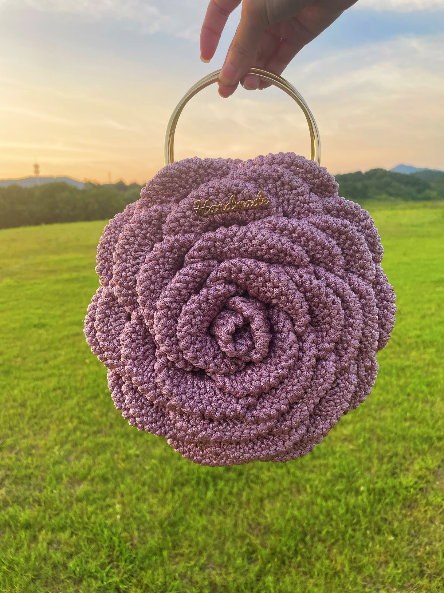Crochet Pattern – Rose Flower Bag (PDF Download)