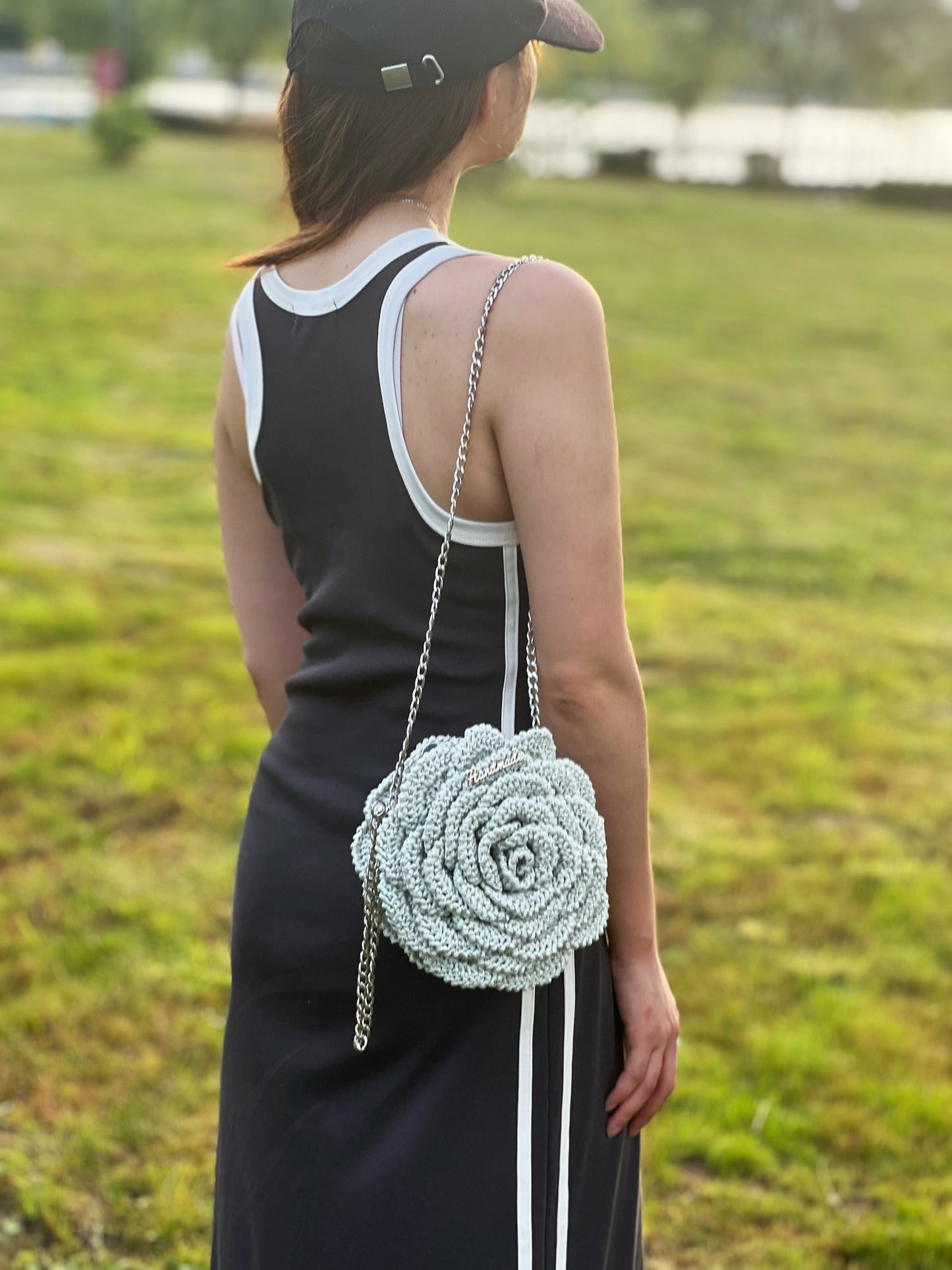 Rose Crochet Bag Pattern (PDF + Video Tutorial) | Romantic Flower Tote DIY