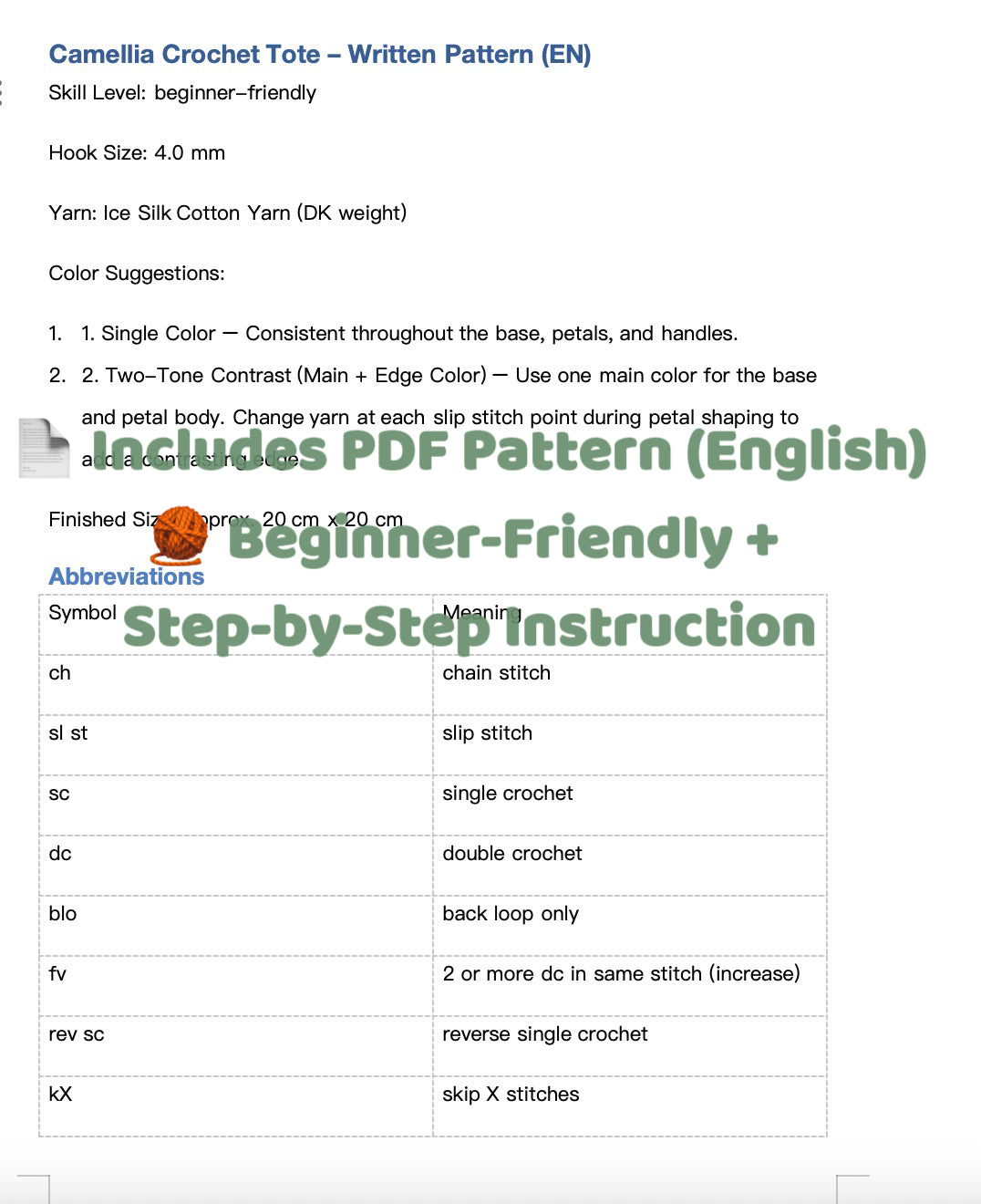 Rose Crochet Bag Pattern (PDF + Video Tutorial) | Romantic Flower Tote DIY