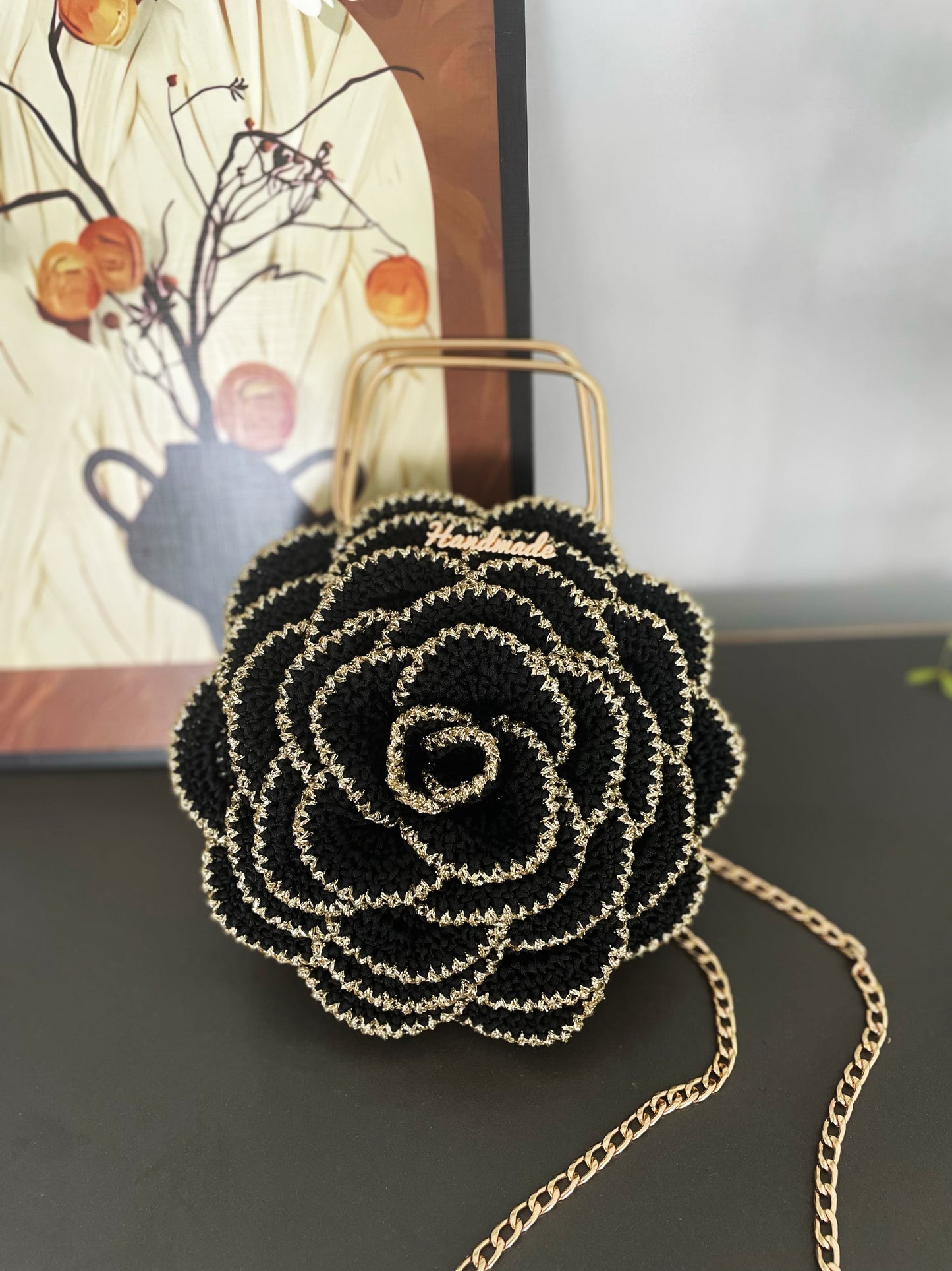 Camellia Crochet Kit – DIY Rose Flower Bag (7 Colors Available)