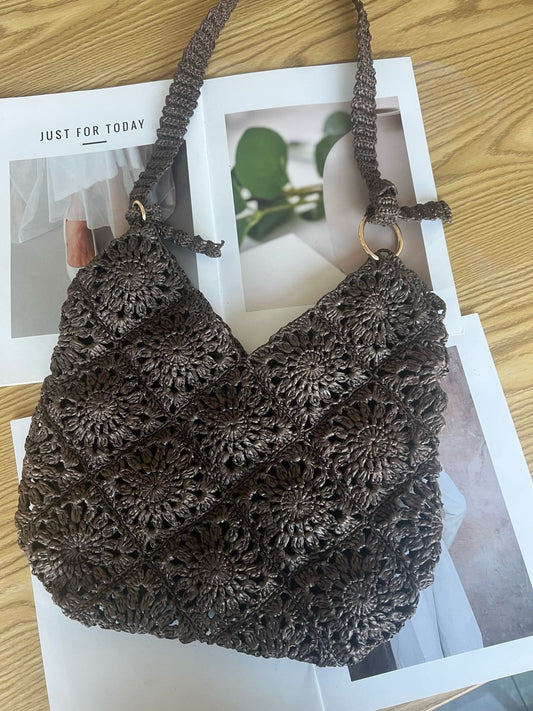 🌿 Written Pattern (Digital PDF)｜Granny Square Crochet Tote Bag