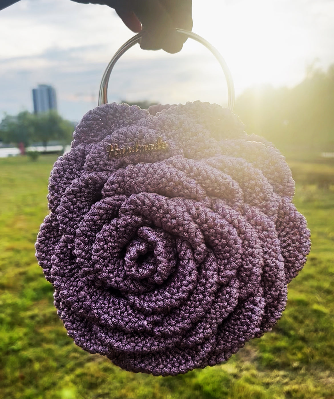Rose Crochet Bag Pattern (PDF + Video Tutorial) | Romantic Flower Tote DIY
